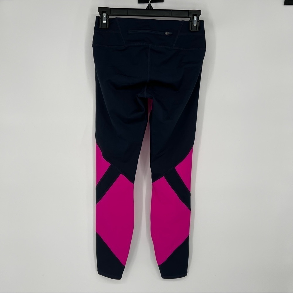 Athleta Sonar Colorblock Mesh Womens Leggings Navy Fuschia - Picture 8 of 15